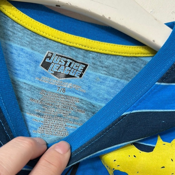 Blue Striped Batman T-Shirt justice league - Picture 2 of 2